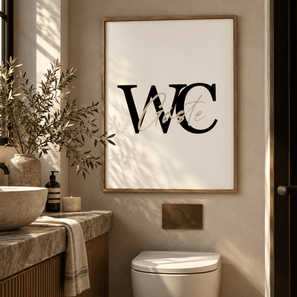 WC Toilette Typography Canvas Print