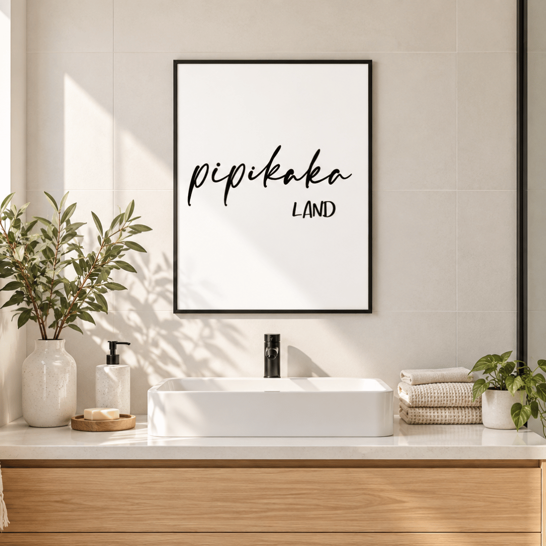 Pipikaka Land Bathroom Quote Canvas Print