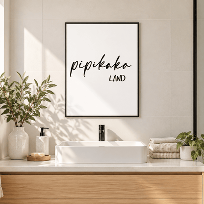 Pipikaka Land Bathroom Quote Canvas Print