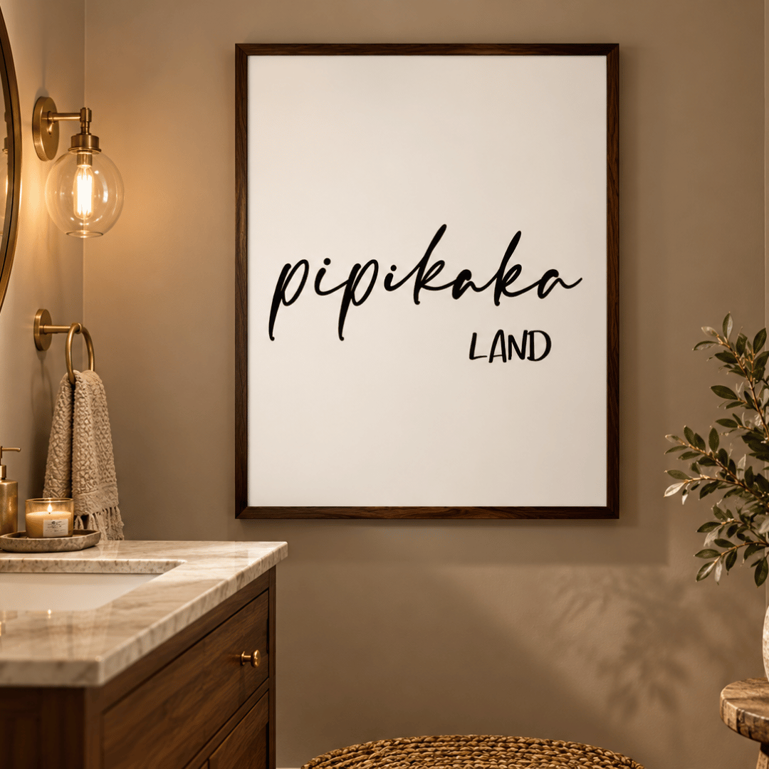 Pipikaka Land Bathroom Quote Canvas Print