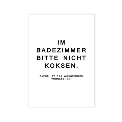 Im Badezimmer Bitte Nicht Koksen Canvas Print
