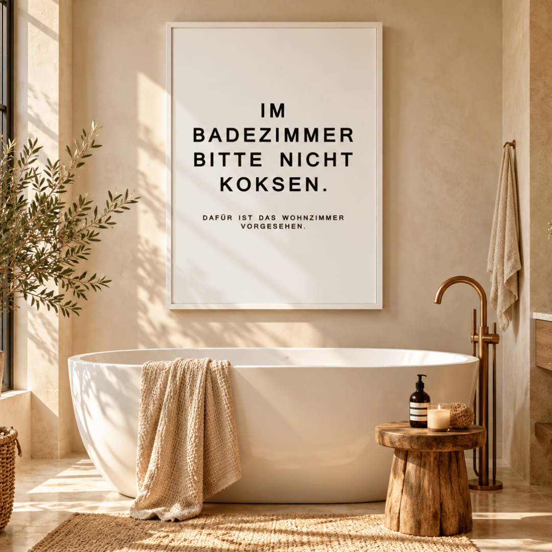 Im Badezimmer Bitte Nicht Koksen Canvas Print
