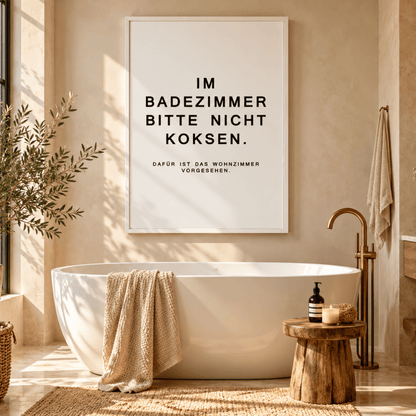 Im Badezimmer Bitte Nicht Koksen Canvas Print