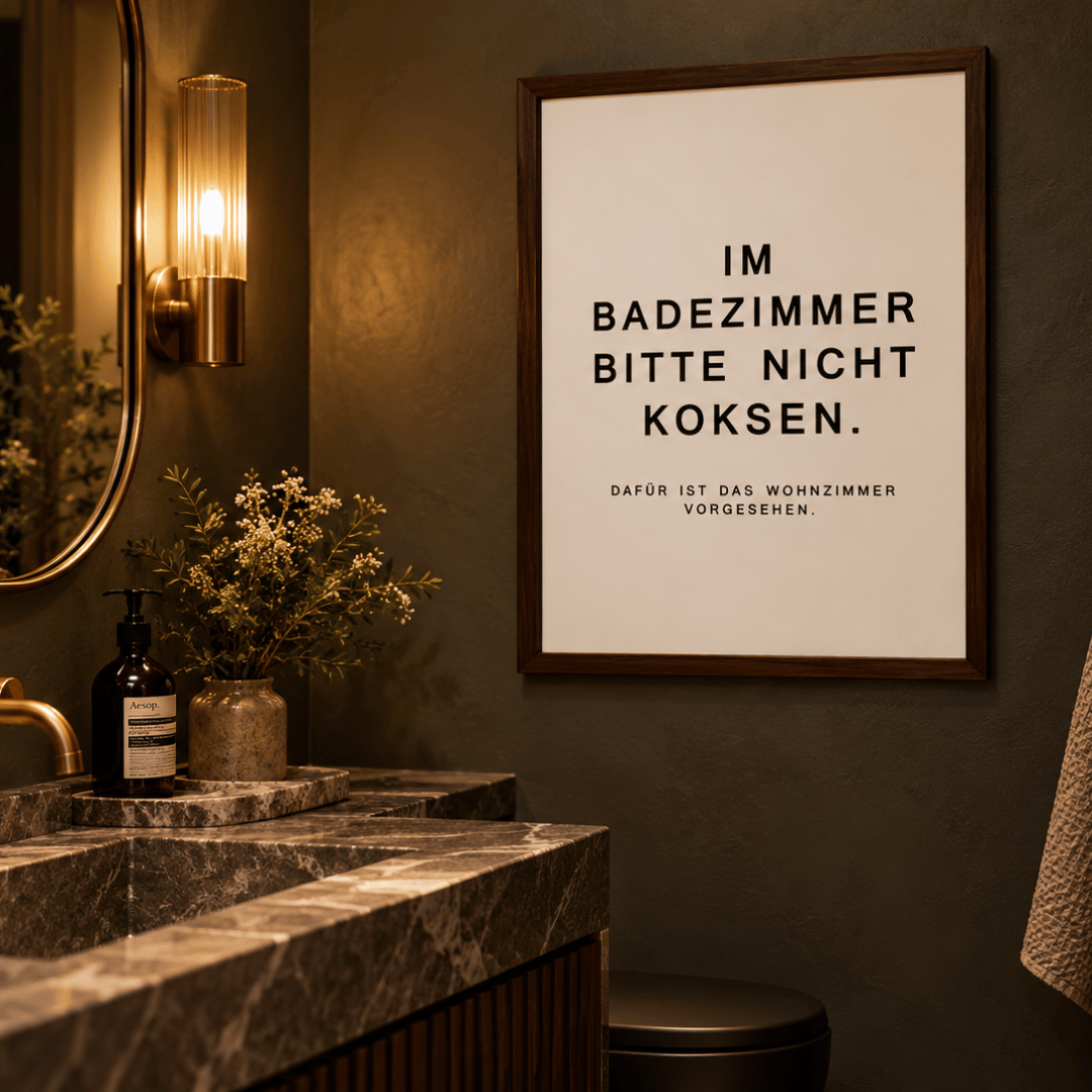 Im Badezimmer Bitte Nicht Koksen Canvas Print