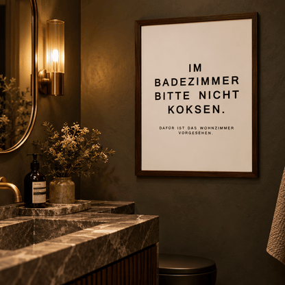 Im Badezimmer Bitte Nicht Koksen Canvas Print