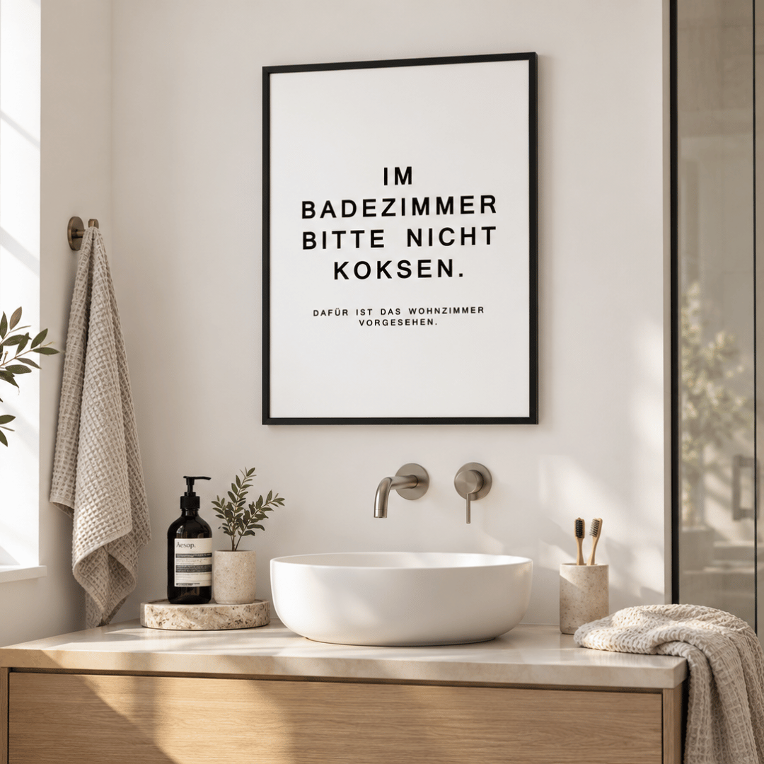 Im Badezimmer Bitte Nicht Koksen Canvas Print