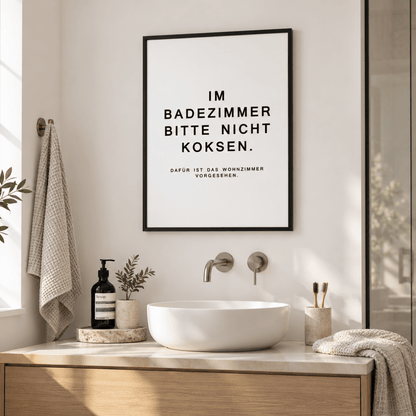 Im Badezimmer Bitte Nicht Koksen Canvas Print