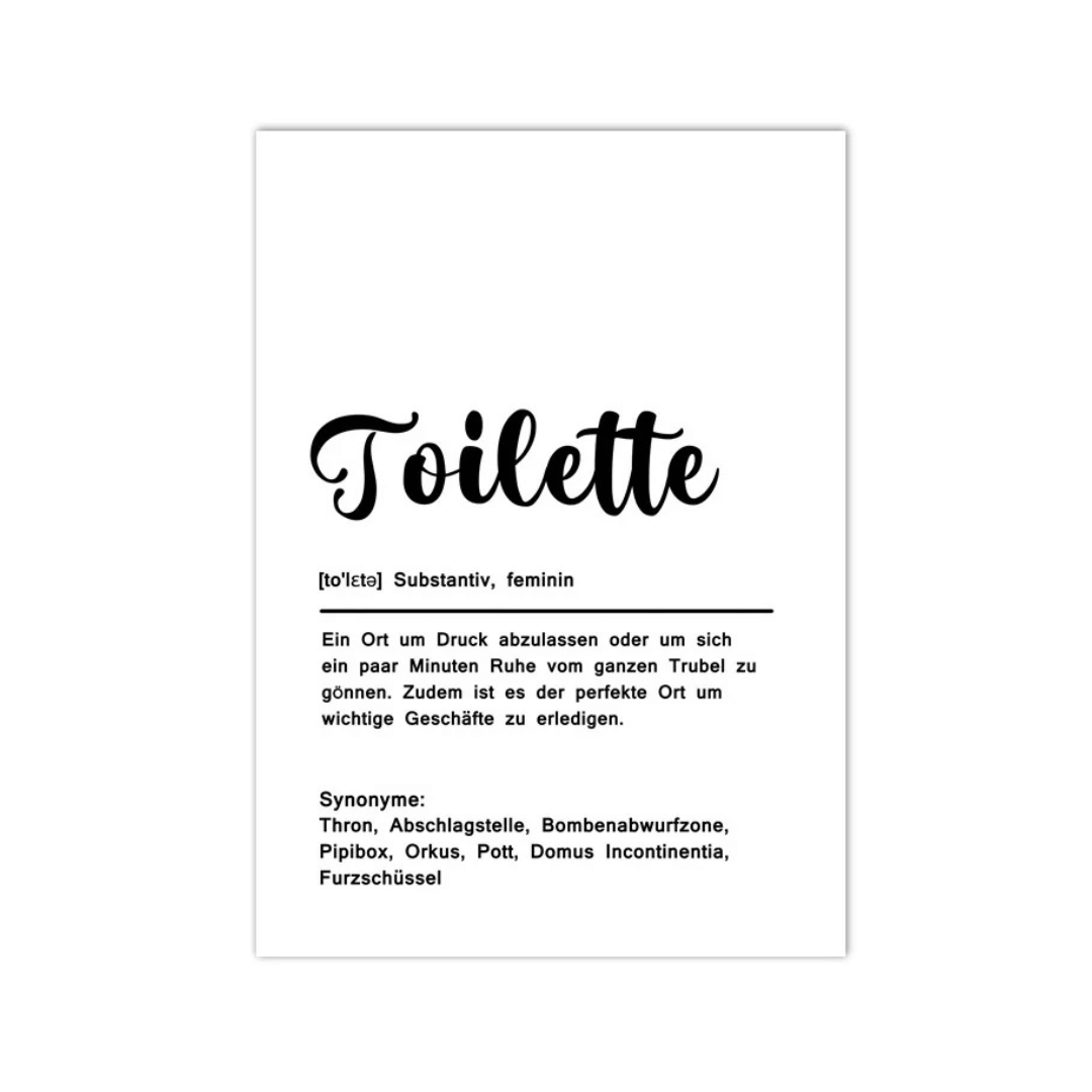Toilette Definition German Quote Canvas Print