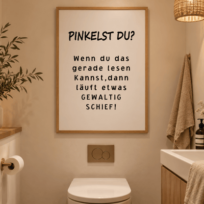 Pinkelst Du Bathroom Quote Canvas Print