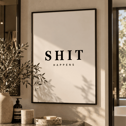 Shit Happens Minimal Quote Canvas Print