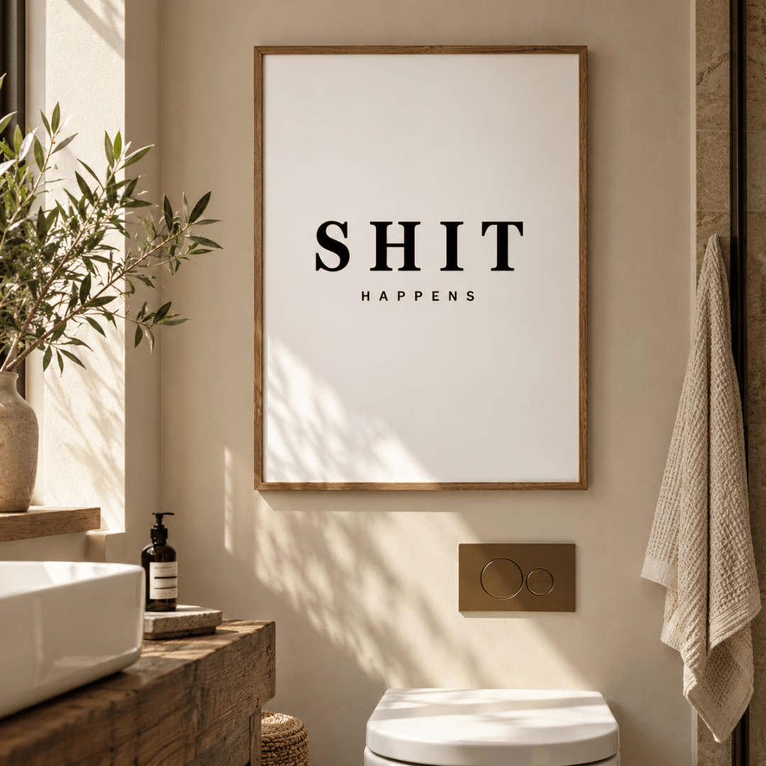 Shit Happens Minimal Quote Canvas Print