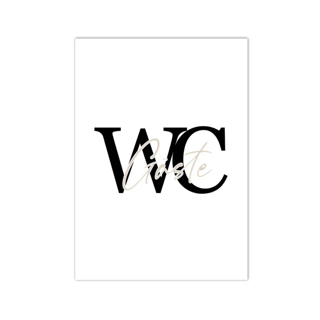 WC Toilette Typography Canvas Print