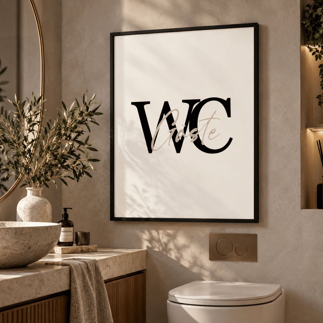 WC Toilette Typography Canvas Print