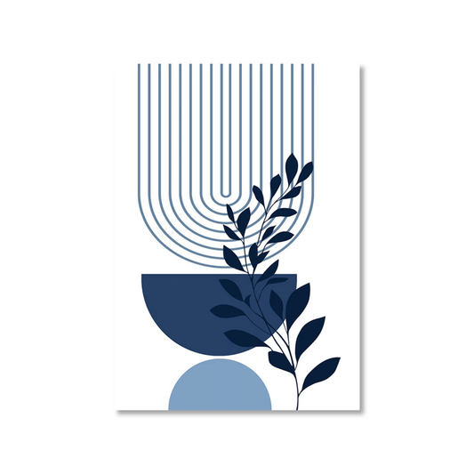Blue Arc Botanical Canvas Print