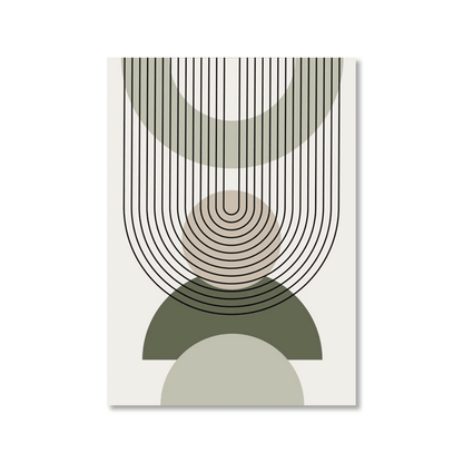 Olive Orbit Lines Canvas Print