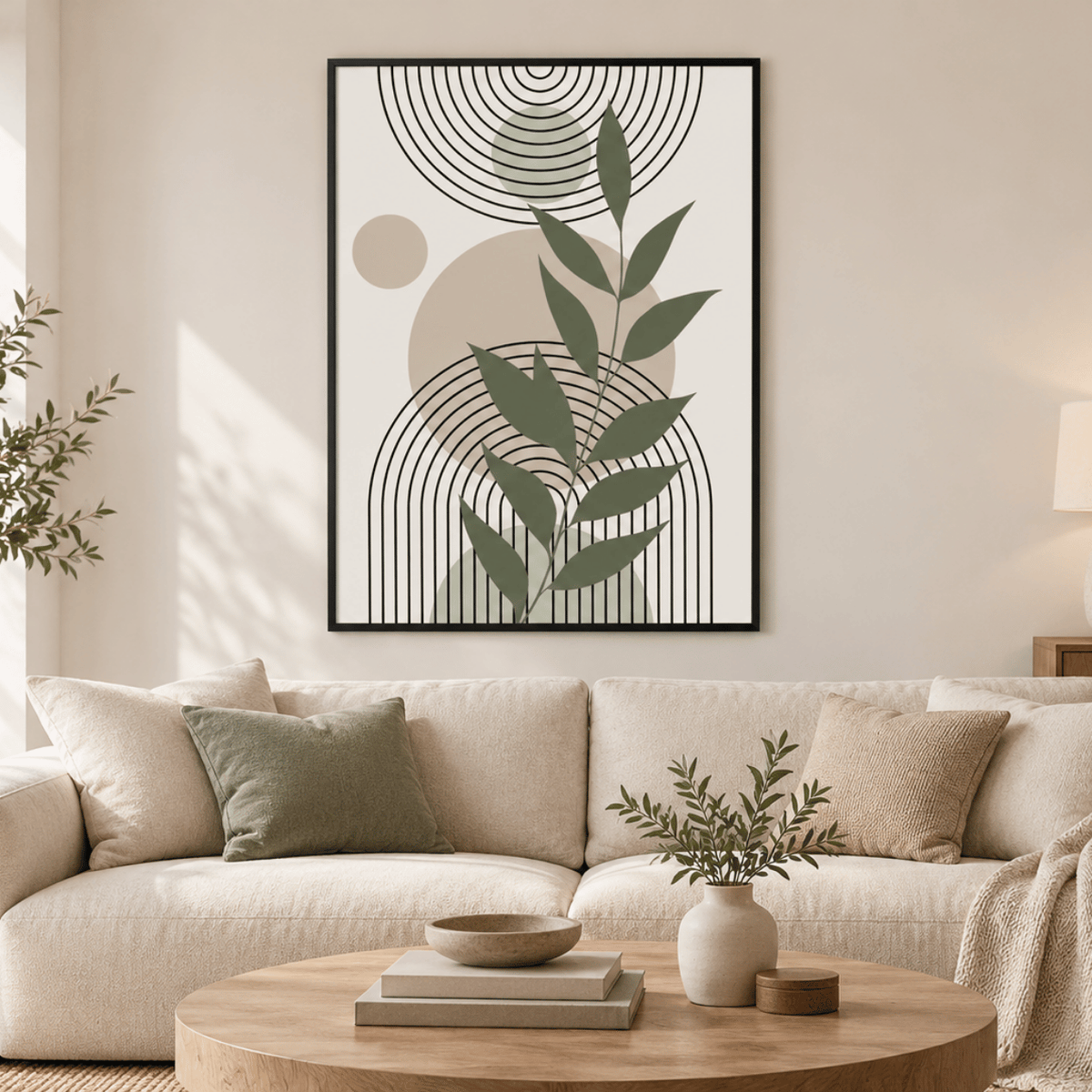 Olive Resonance Botanical Canvas Print