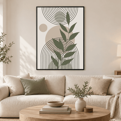 Olive Resonance Botanical Canvas Print