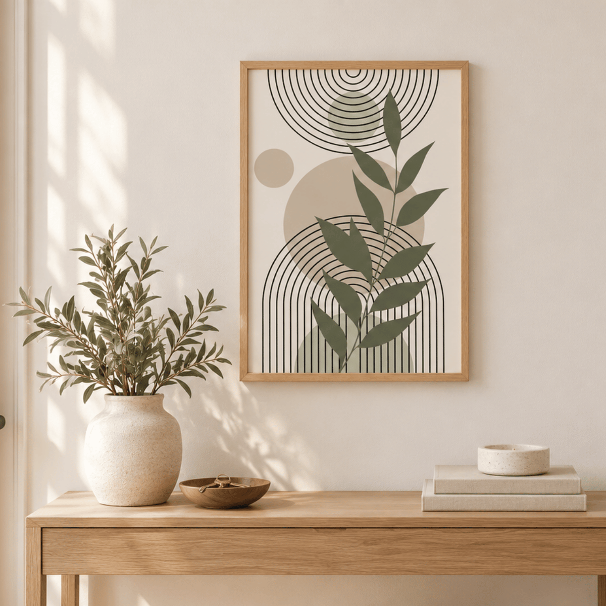 Olive Resonance Botanical Canvas Print