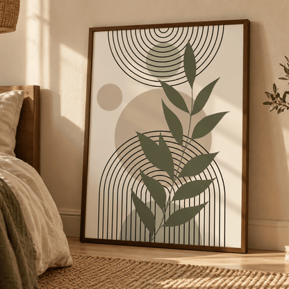 Olive Resonance Botanical Canvas Print