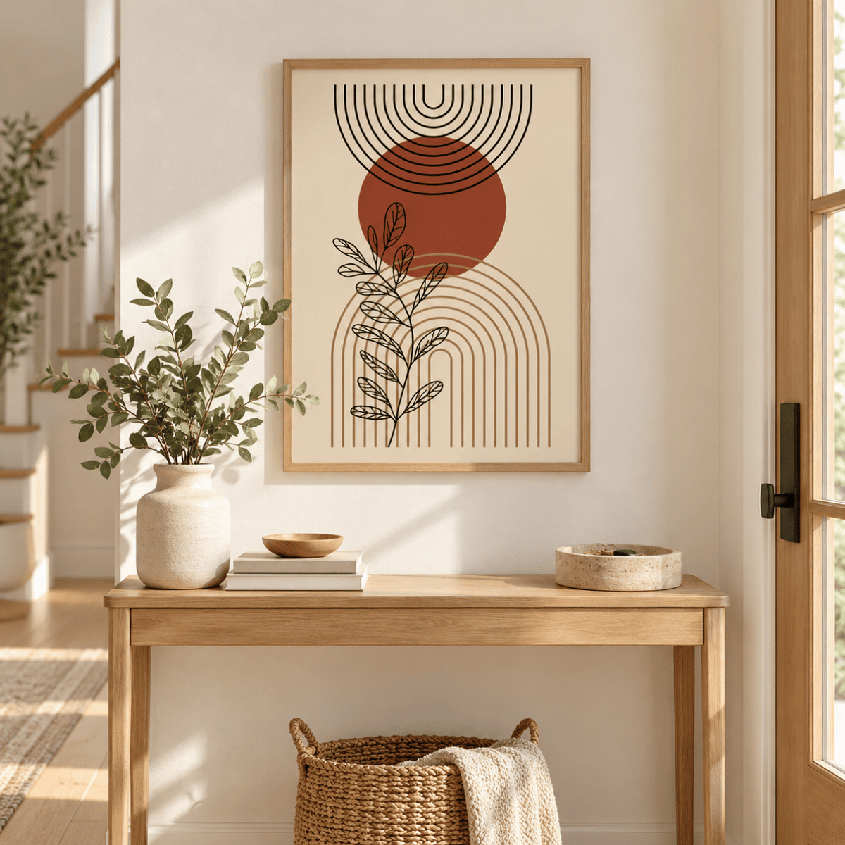 Terracotta Halo Botanical Canvas Print