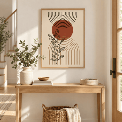 Terracotta Halo Botanical Canvas Print