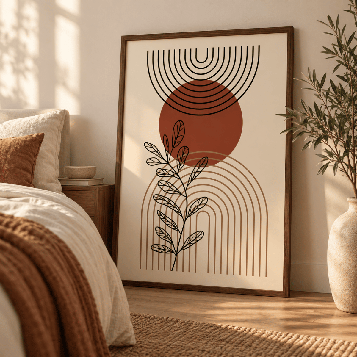 Terracotta Halo Botanical Canvas Print