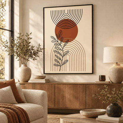 Terracotta Halo Botanical Canvas Print