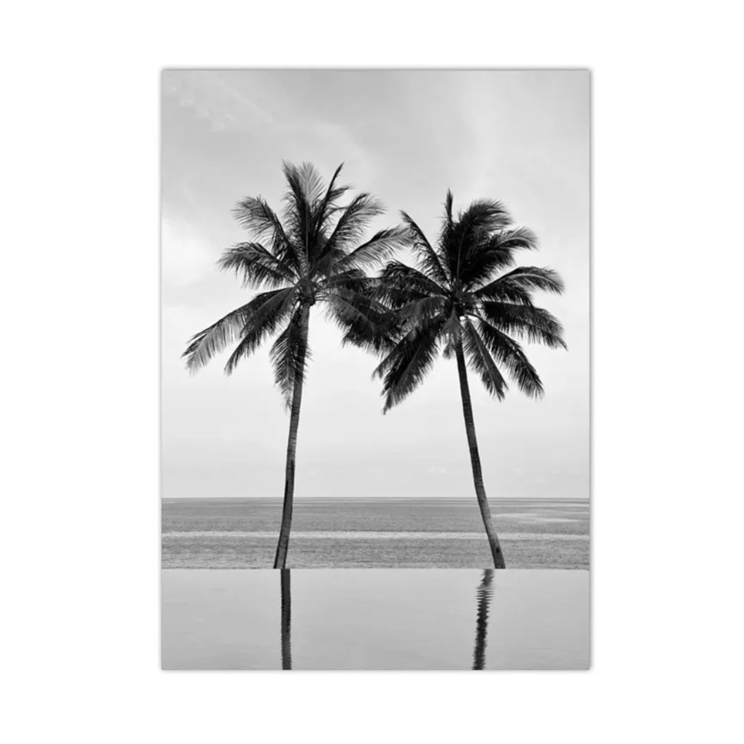 Palm Reflections Coastal Canvas Print