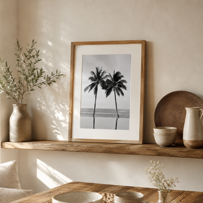 Palm Reflections Coastal Canvas Print