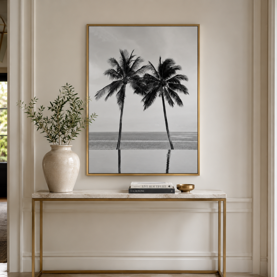 Palm Reflections Coastal Canvas Print