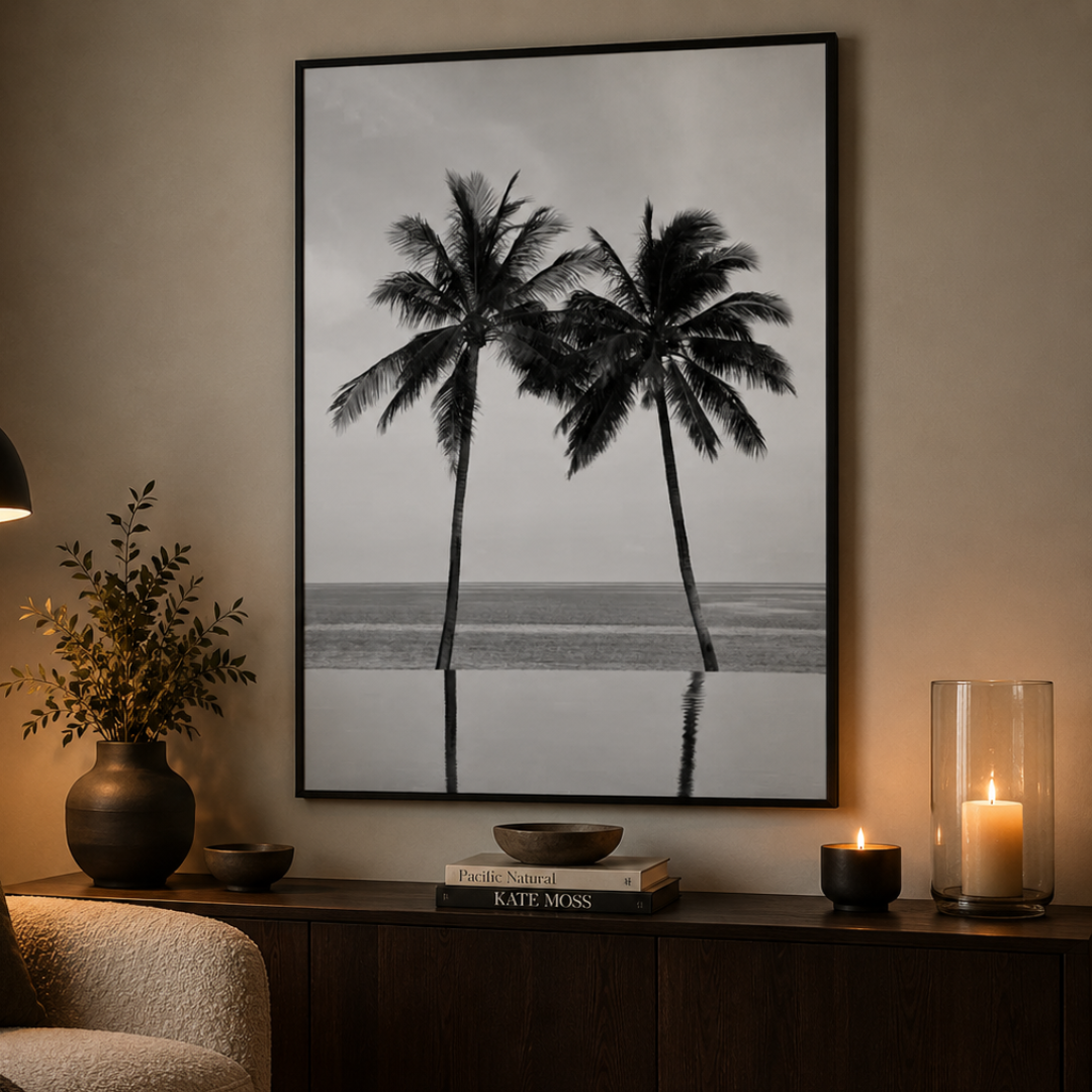 Palm Reflections Coastal Canvas Print