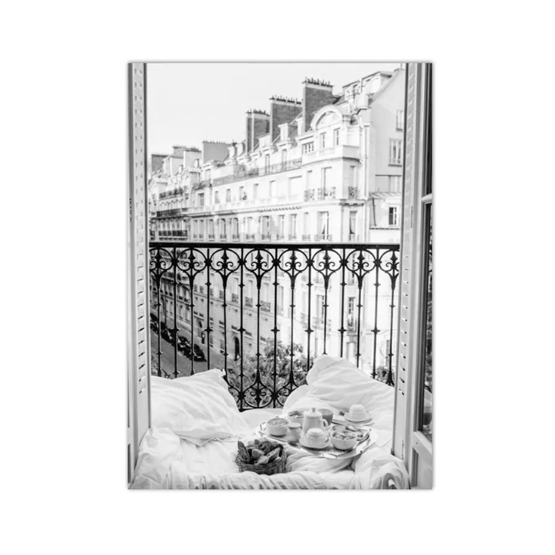 Parisian Morning Balcony Canvas Print