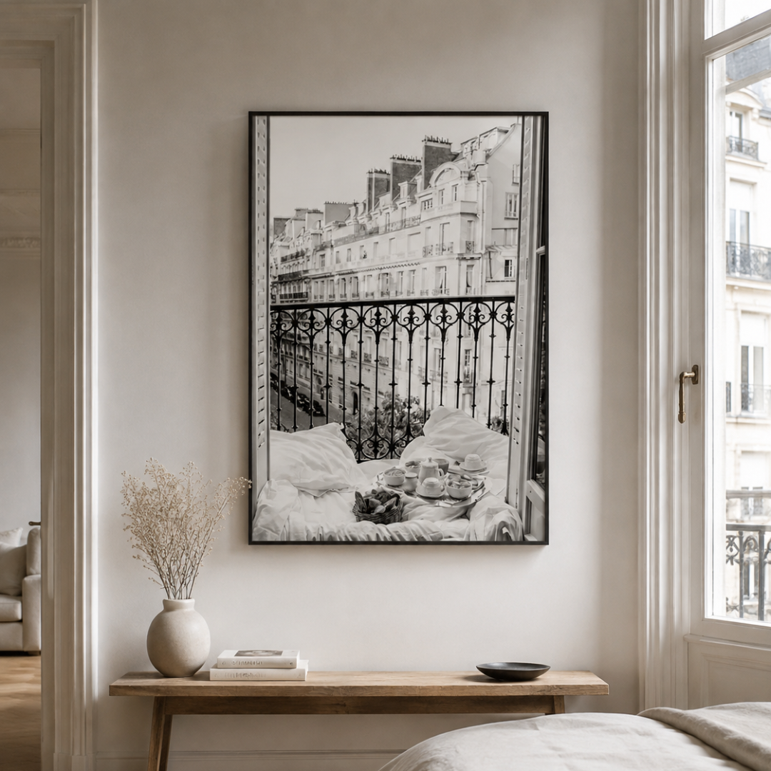 Parisian Morning Balcony Canvas Print