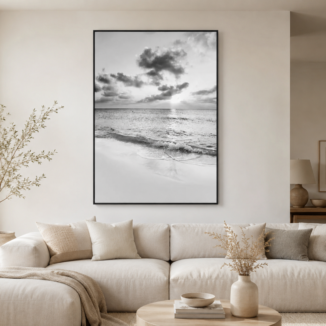 Silver Tide Horizon Canvas Print