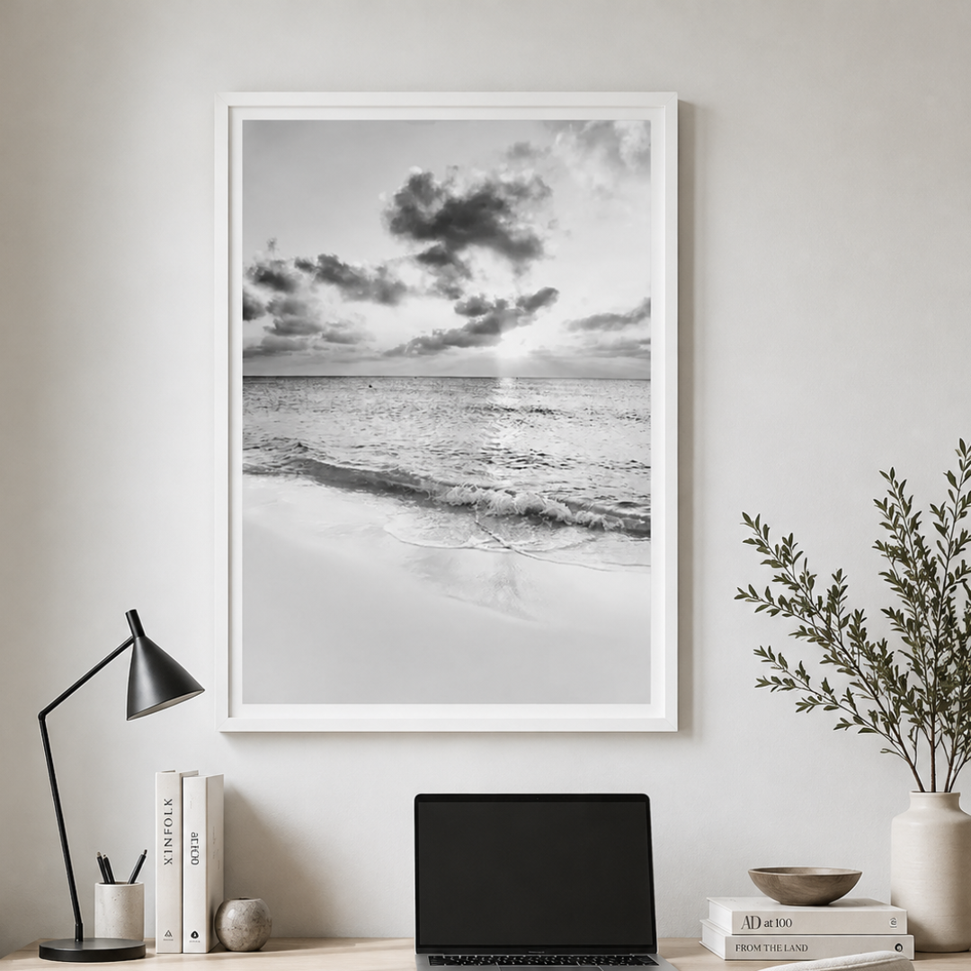 Silver Tide Horizon Canvas Print