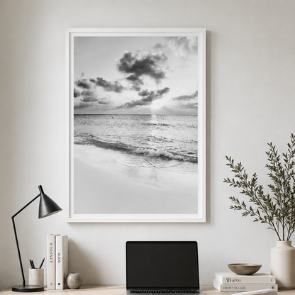 Silver Tide Horizon Canvas Print