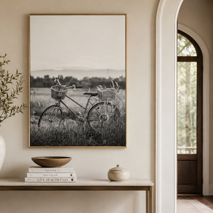 Meadow Bicycle Escape Canvas Print