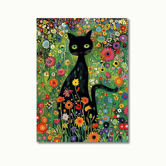 Garden Of Curiosities Black Cat Canvas Print