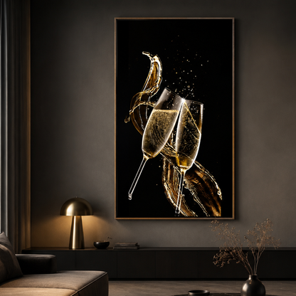 Golden Toast Champagne Canvas Print