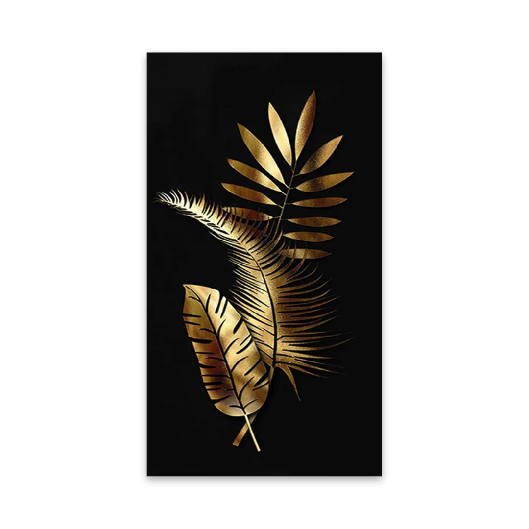 Midnight Botanica Gold Leaf Canvas Print