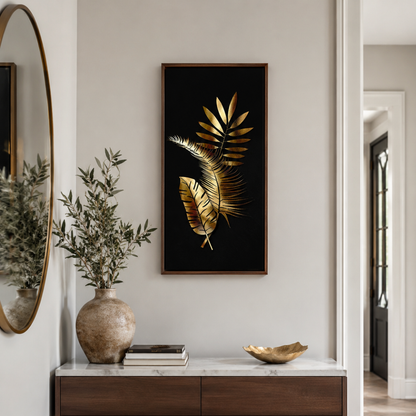 Midnight Botanica Gold Leaf Canvas Print