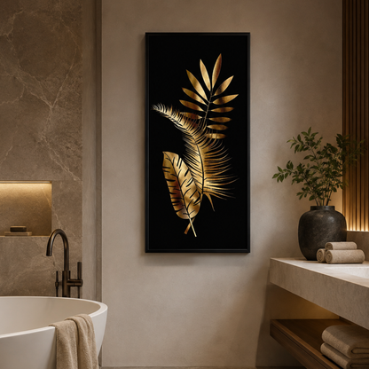 Midnight Botanica Gold Leaf Canvas Print