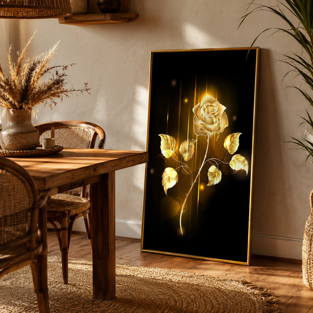 Golden Afterglow Rose Canvas Print