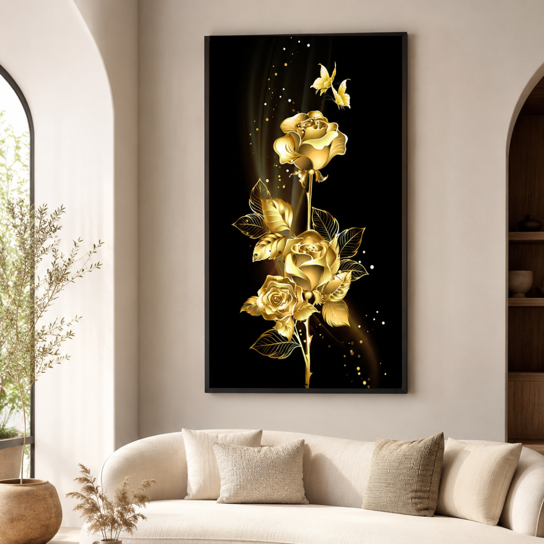 Golden Rose Cascade Canvas Print