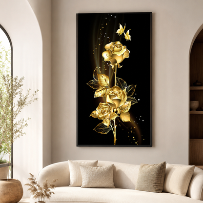 Golden Rose Cascade Canvas Print
