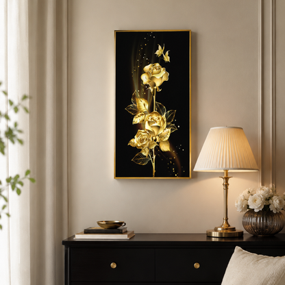 Golden Rose Cascade Canvas Print