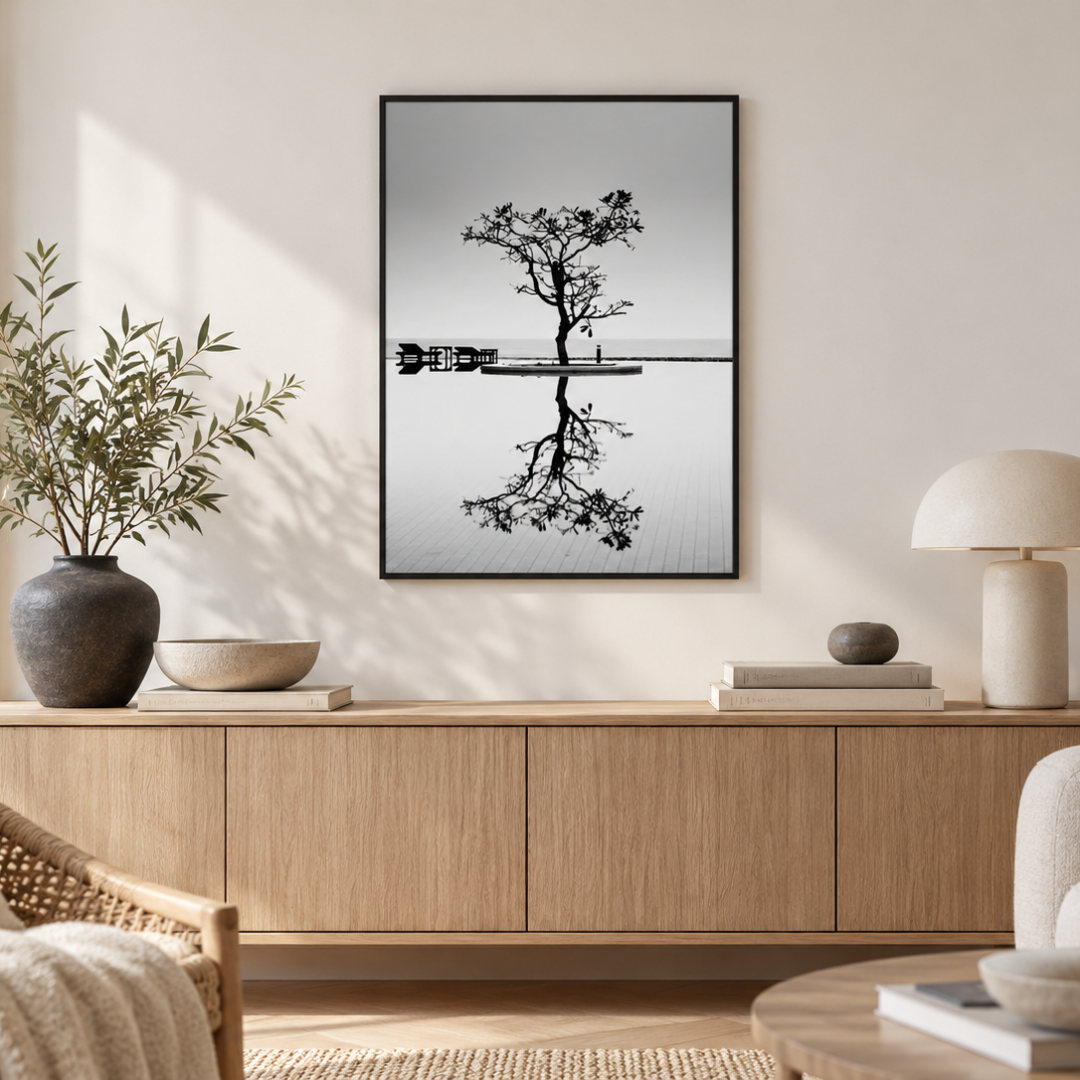 Solitary Reflection Tree Canvas Print