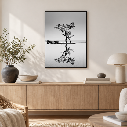 Solitary Reflection Tree Canvas Print