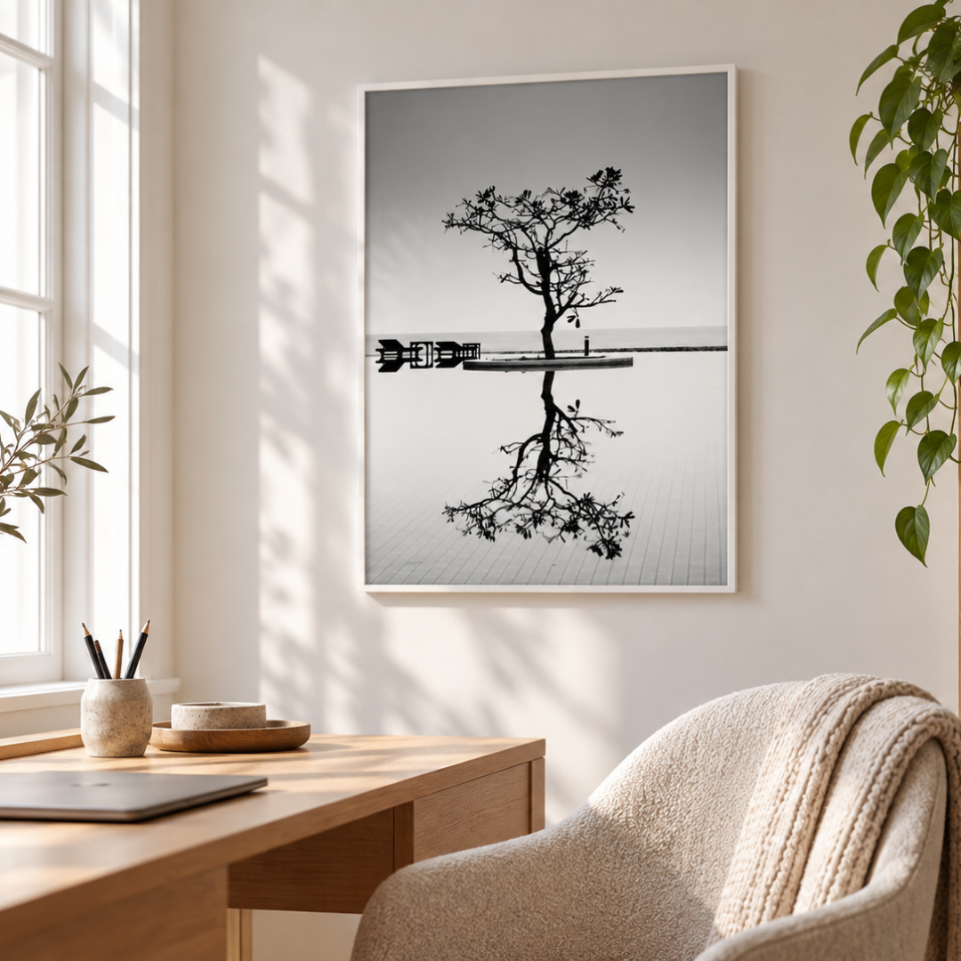 Solitary Reflection Tree Canvas Print