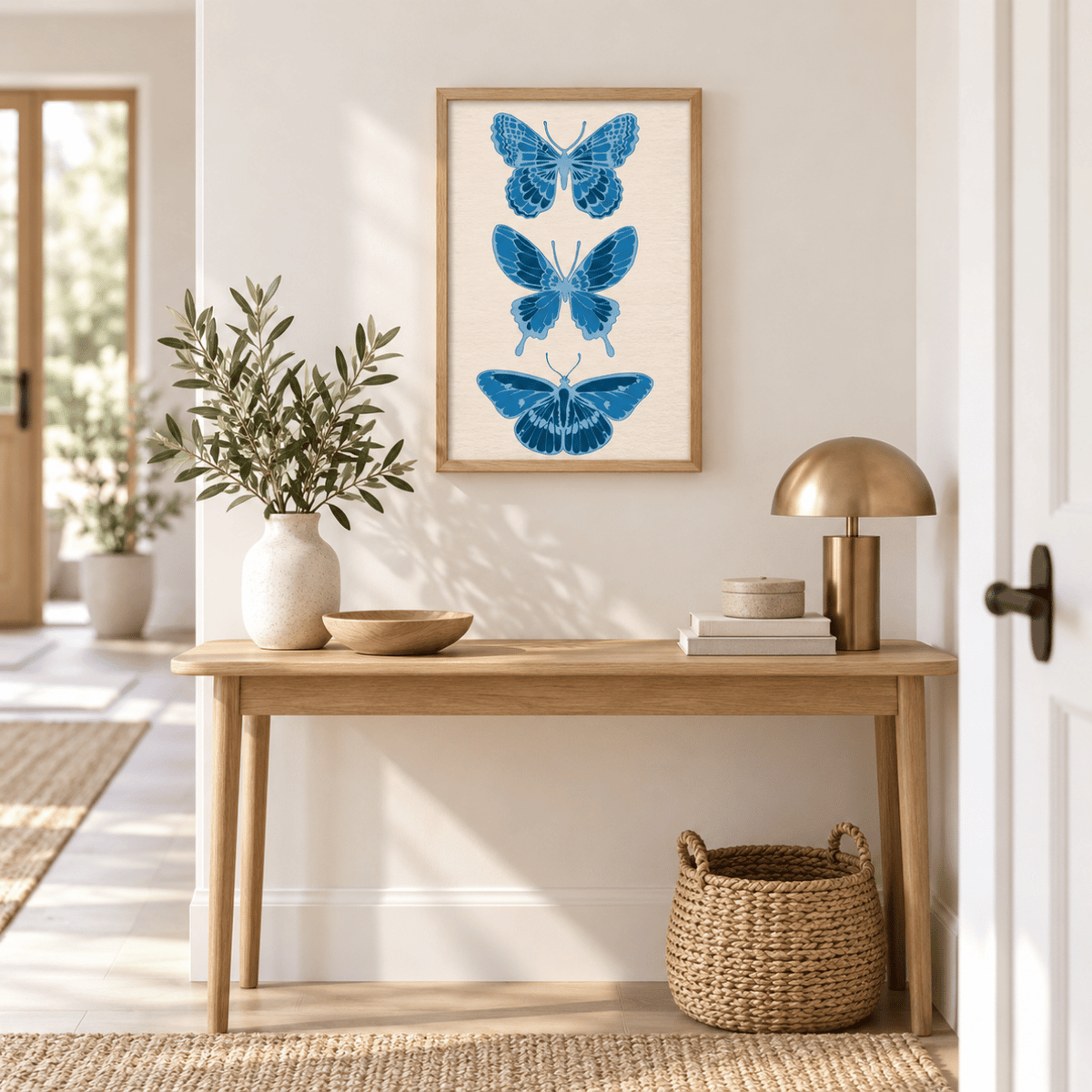 Blue Butterfly Study Canvas Print